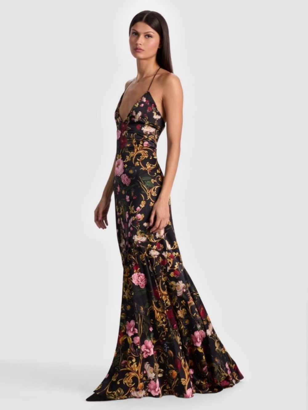 Alice + Olivia Milta Mermaid Slip Dress in Evermore Floral 0 - Picture 14 of 15